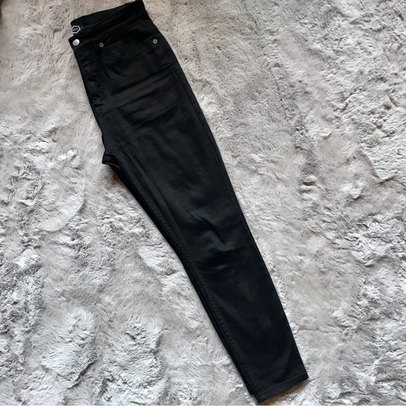 Worn once RVCA SOLAR ULTRA HIGH RISE DENIM JEAN WOMEN'S black skinny 28 - Picture 5 of 8